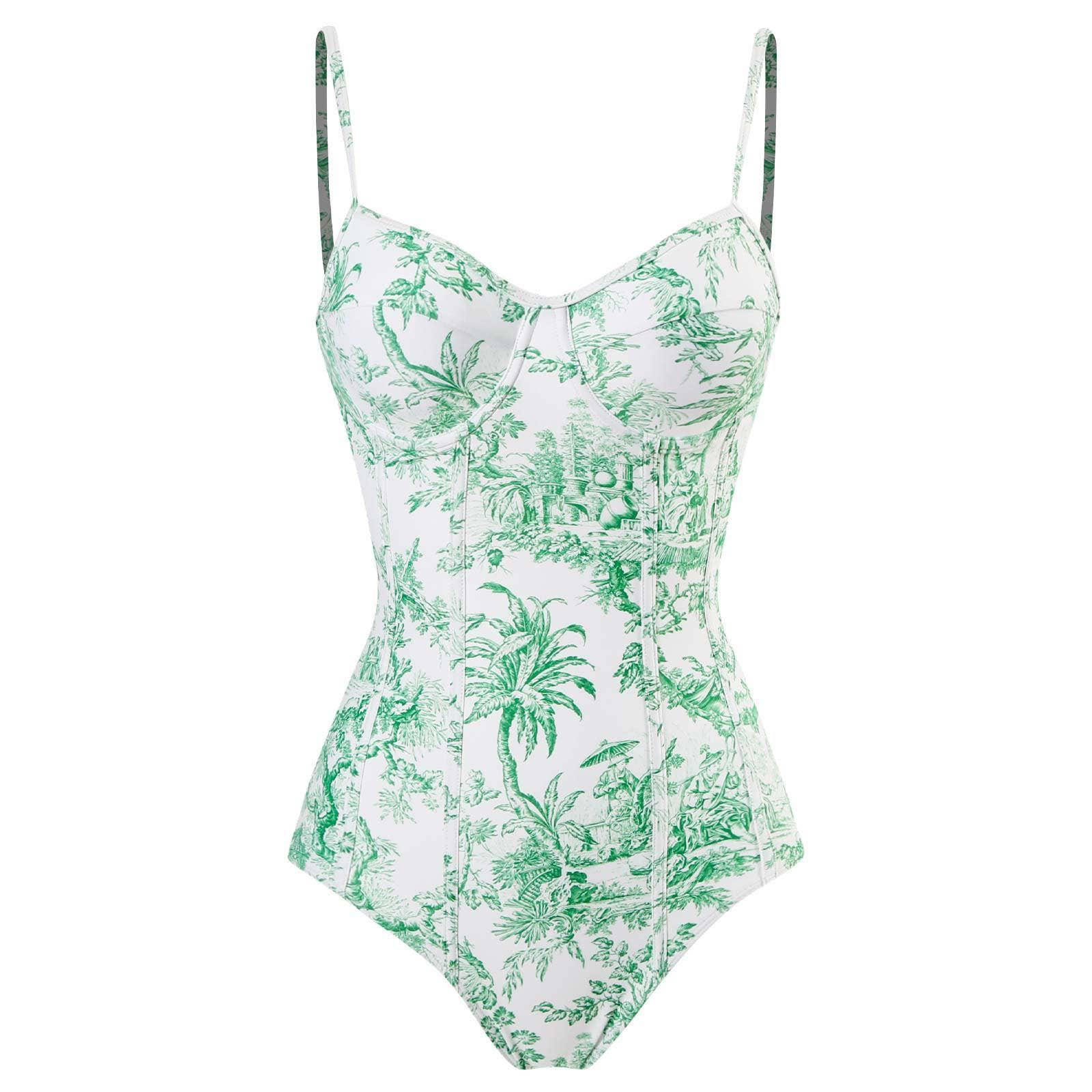 Open Back One Piece Swimsuit with Cover Up Y80 - SWEETKAMA