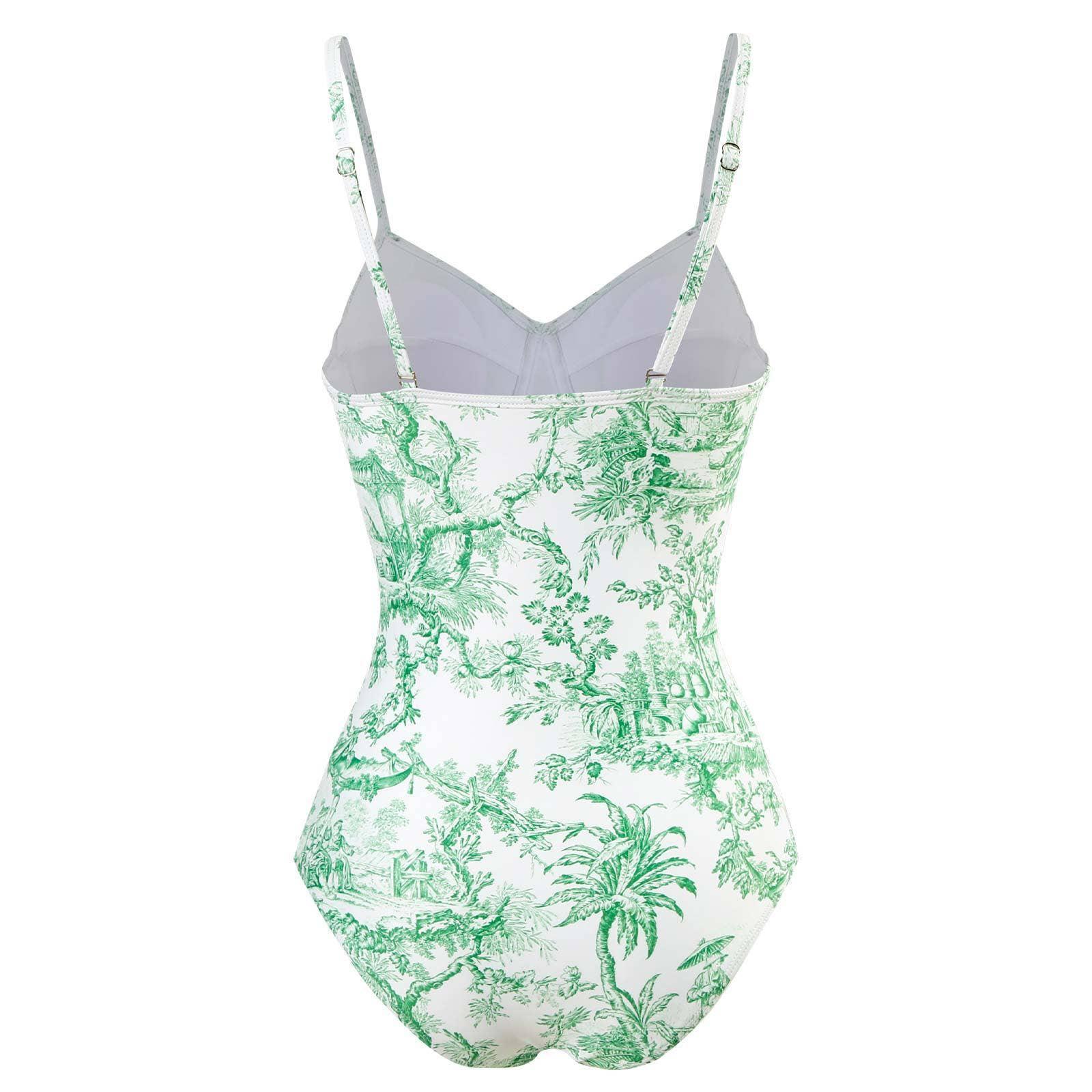 Open Back One Piece Swimsuit with Cover Up Y80 - SWEETKAMA