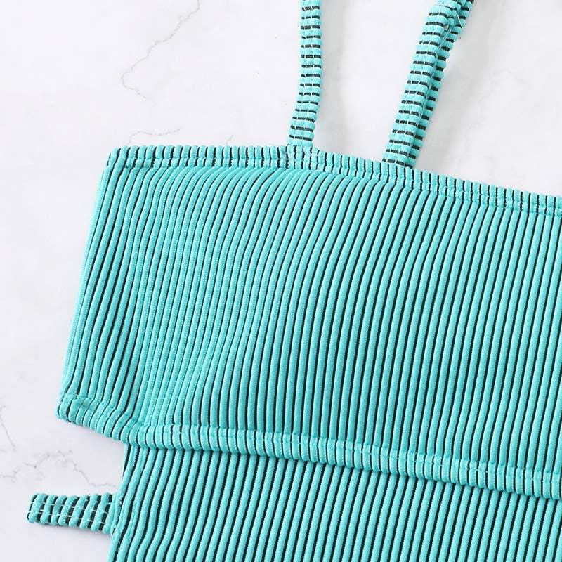 Wrinkle Solid Color Waist Cut Out One Piece Swimwear Y09 - SWEETKAMA